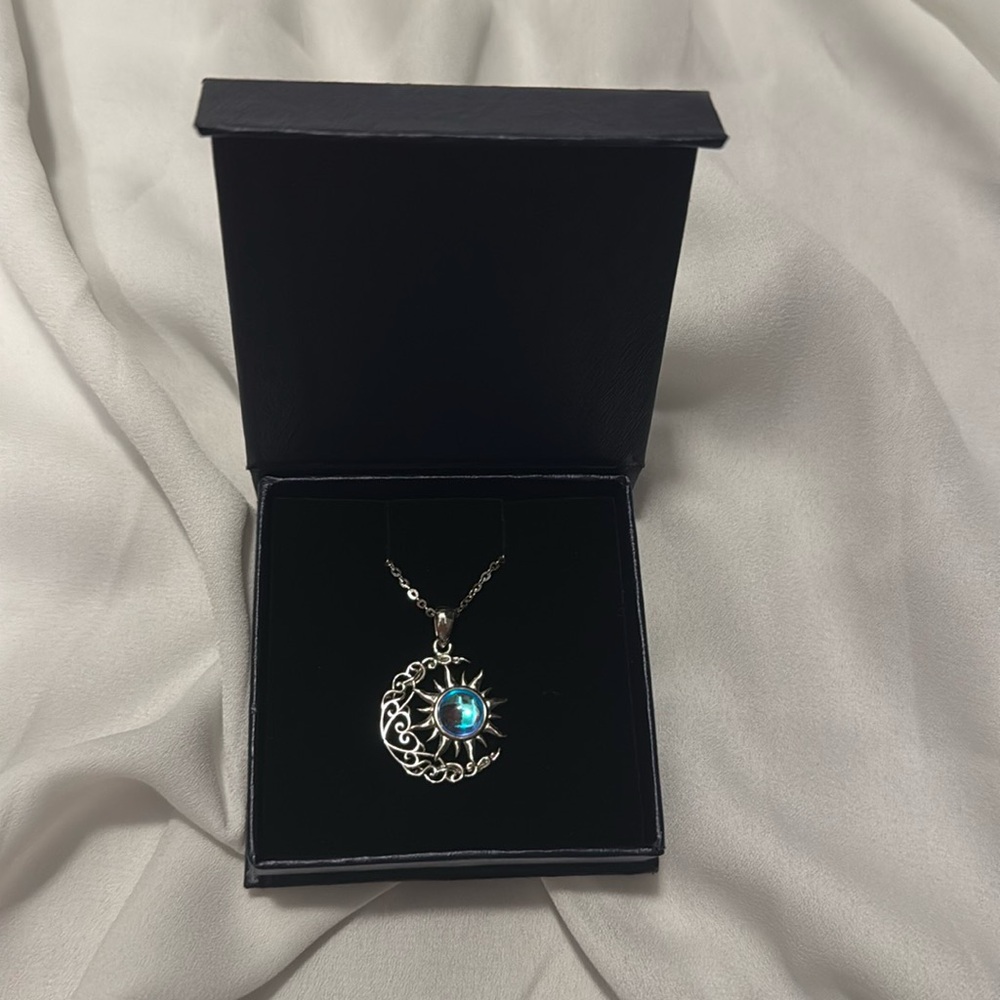 Celtic Moon Necklace Sterling Silver